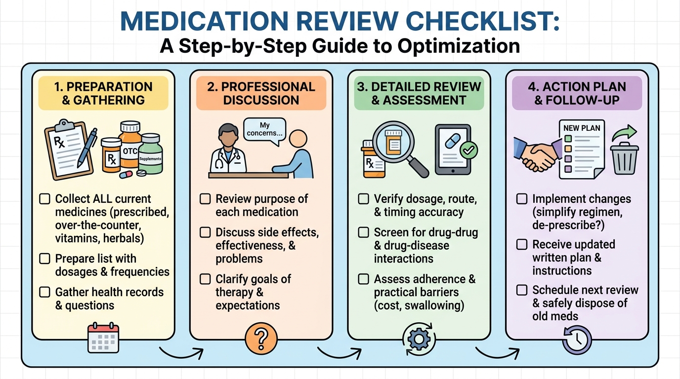 ** A patient's checklist for a medication review before a specialist appointment