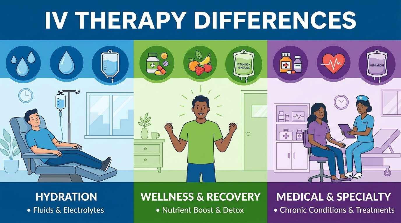 ** Visual guide comparing medical chelation agents against wellness IV hydration therapy supplements like Glutathione and Vitamin C