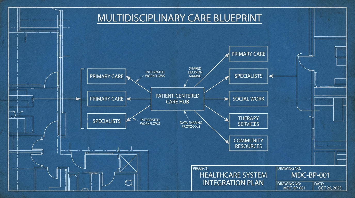** Infographic showing patient at center surrounded by neurologist