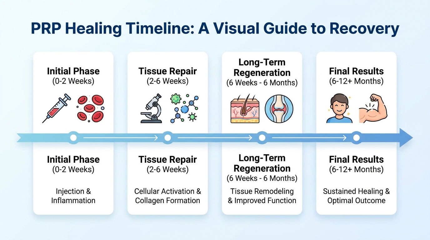 ** Visual Timeline showing the 6-to-12 Week Healing Process Following a PRP Injection
