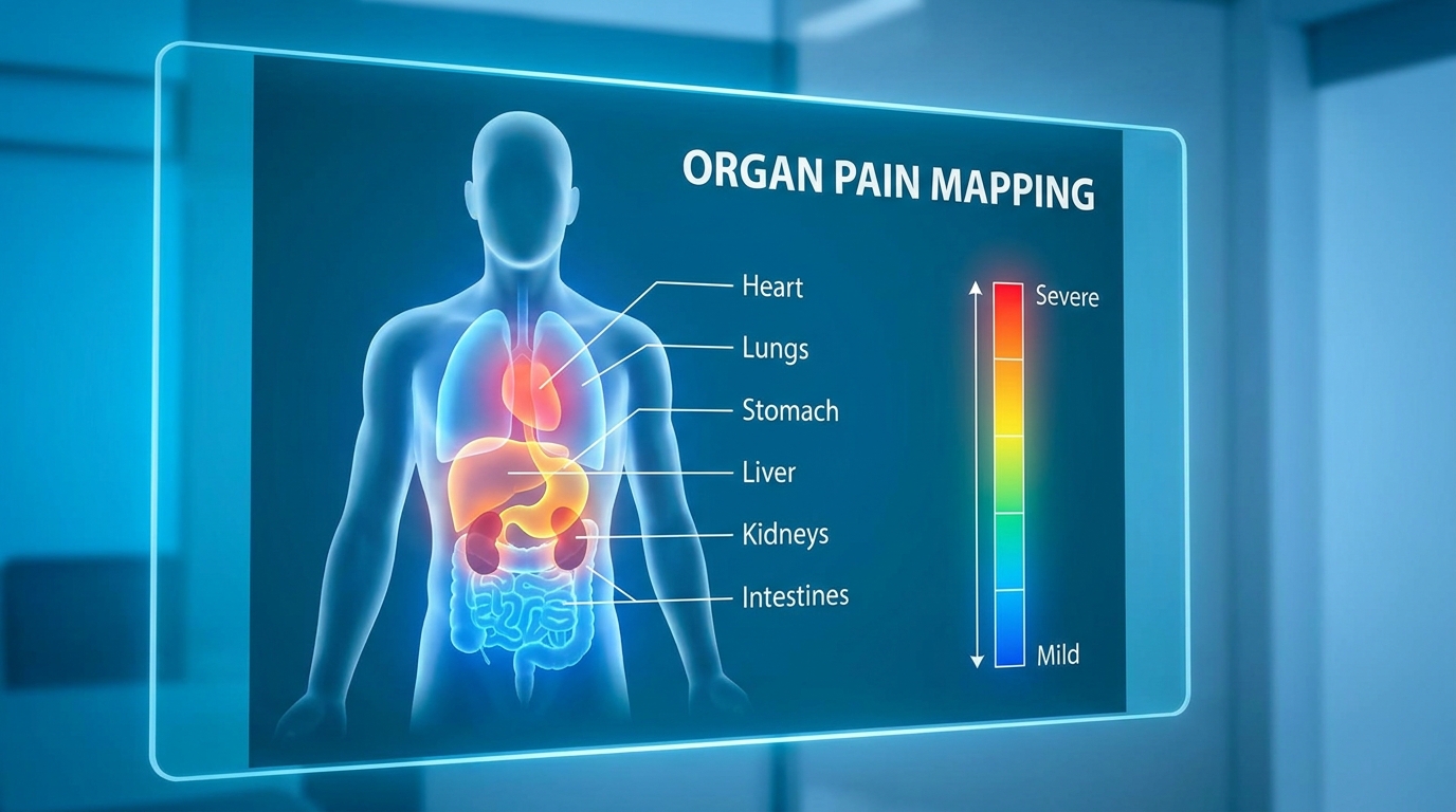 ** Anatomical Map: Where Common Organ Pains Are Felt (Liver